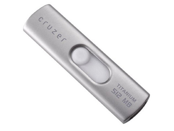 Unidad de almacenamiento portátil SanDisk Cruzer Titanium de 512MB, USB 2.0