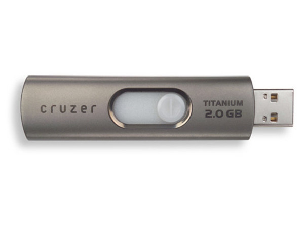 Unidad de almacenamiento portátil SanDisk Cruzer Titanium de 2GB, USB 2.0