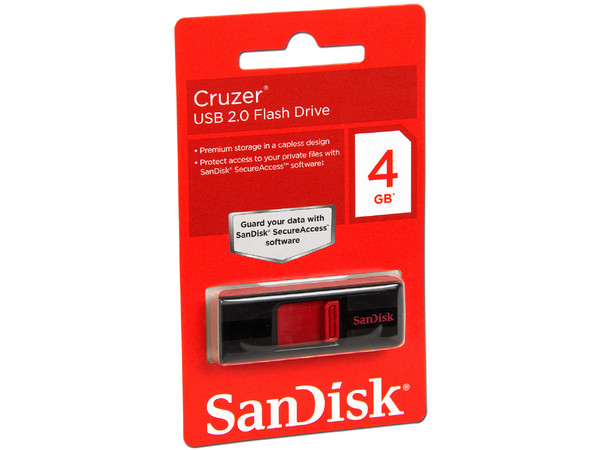 Unidad Flash USB 2.0 SanDisk Cruzer de 4GB