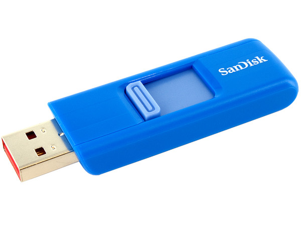 Unidad Flash USB 2.0 SanDisk Cruzer de 8GB. Color Azul