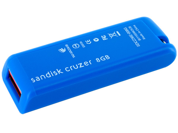 Unidad Flash USB 2.0 SanDisk Cruzer de 8GB. Color Azul
