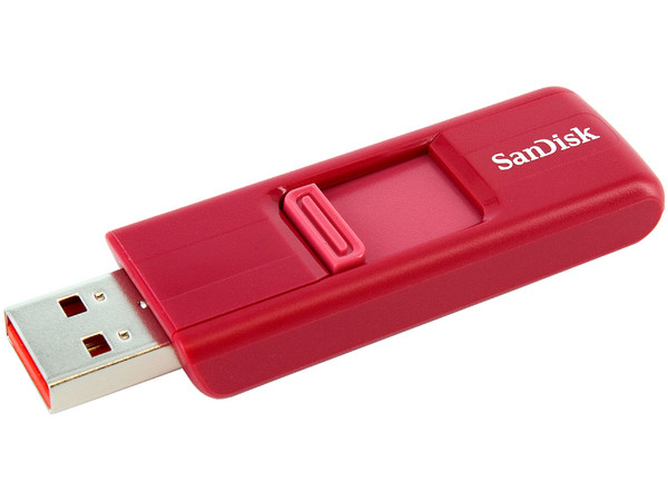Unidad Flash USB 2.0 SanDisk Cruzer de 8GB. Color Rojo 
