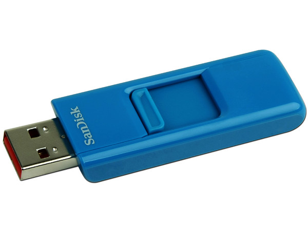 Unidad Flash USB 2.0 SanDisk Cruzer de 4GB. Color Celeste