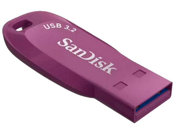 Unidad Flash USB 3.2 Sandisk Ultra shift Z410 Cattleya Orchid de 64 GB.