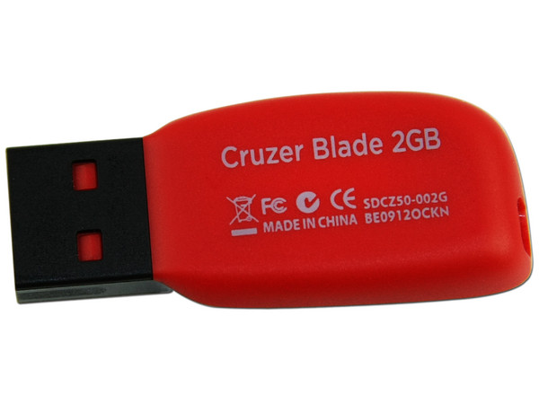 Unidad Flash USB 2.0 SanDisk Cruzer Blade de 2GB