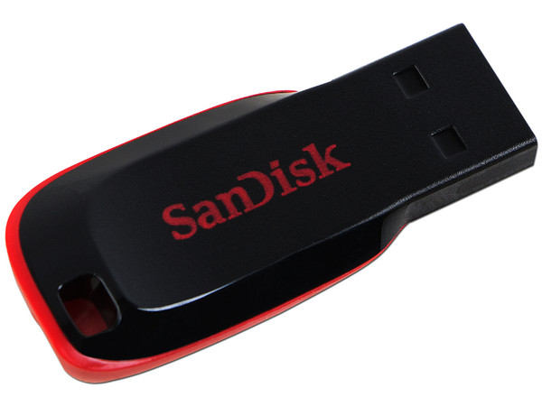 Unidad Flash USB 2.0 SanDisk Cruzer Blade de 8 GB.