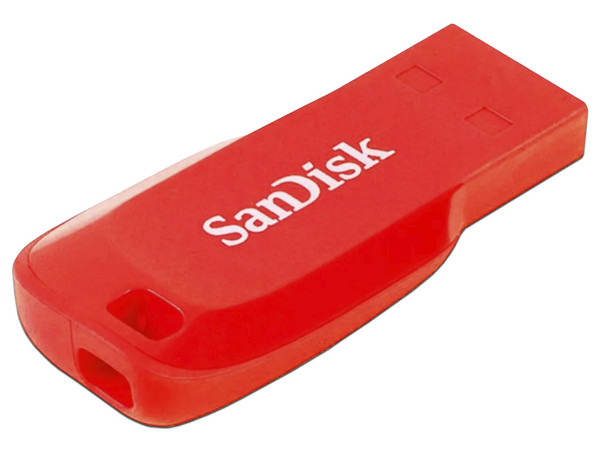 Unidad Flash USB 2.0 SanDisk Cruzer Blade de 32GB. Color Rojo.