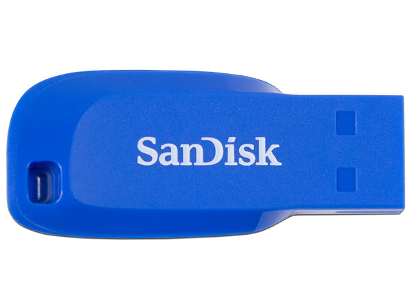 Unidad Flash USB 2.0 SanDisk Cruzer Blade de 16 GB. Color Azul.