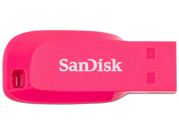 Unidad Flash USB 2.0 SanDisk Cruzer Blade de 16 GB. Color rosa.