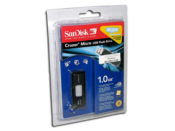 Unidad Flash USB 2.0 SanDisk Cruzer Micro U3 de 1GB