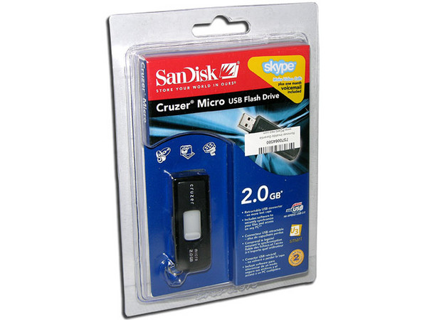 Unidad Flash USB 2.0 SanDisk Cruzer Micro de 2GB
