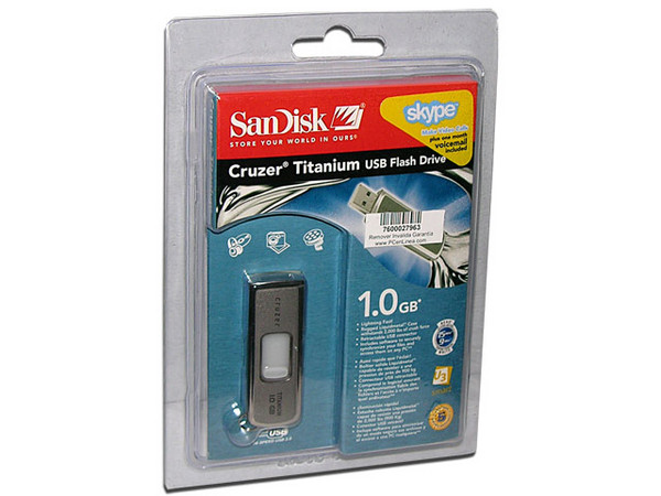 Unidad de almacenamiento portátil SanDisk Cruzer Titanium U3 de 1GB, USB 2.0