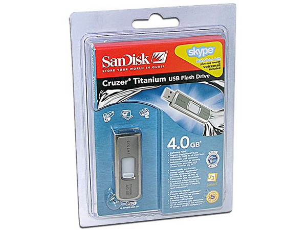 Unidad Flash USB 2.0 SanDisk Cruzer Titanium de 4GB