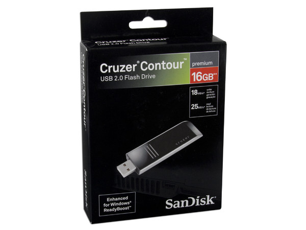 Unidad Flash USB 2.0 SanDisk Cruzer Contour Premium de 16GB