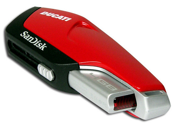 Unidad de almacenamiento portátil SanDisk Extreme DUCATI Edition de 4GB, USB 2.0