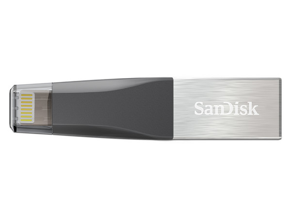Unidad Flash SanDisk iXpand Mini de 32GB, USB 3.0/Lightning, compatible con iPhone y iPad.
