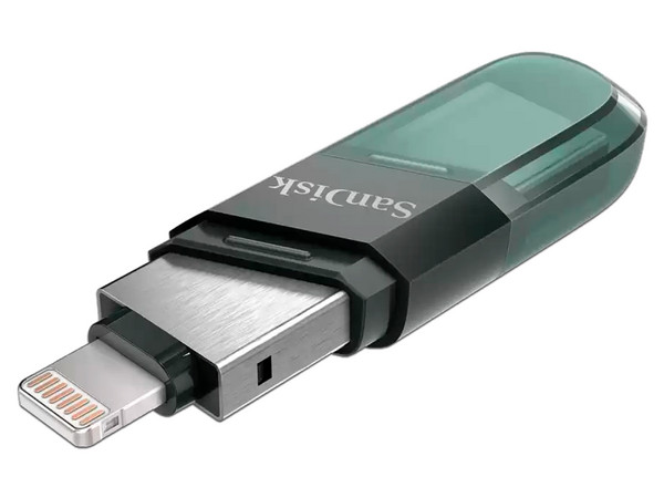 Unidad Flash USB 3.1 / Lightning SanDisk SDIX90N de 256 GB, Color Plateado.