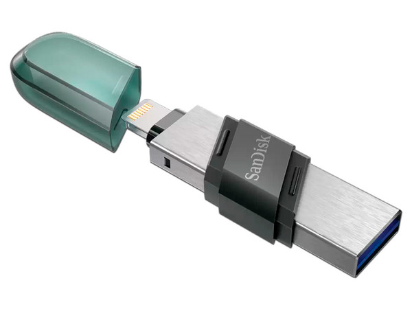 Unidad Flash USB 3.1 / Lightning SanDisk SDIX90N de 256 GB, Color Plateado.