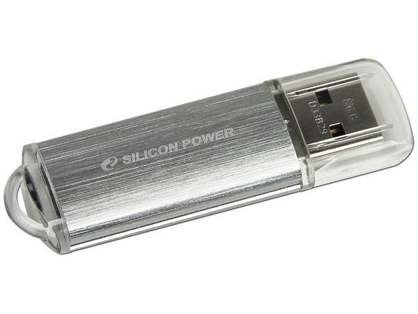 Unidad Flash USB 2.0 SILICON POWER Ultima II de 8GB. Color Plata