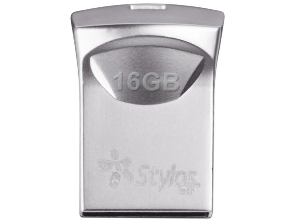 Unidad Flash USB 2.0 Stylos Mini STMUS42S de 16 GB. Color Plata.