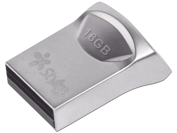 Unidad Flash USB 2.0 Stylos Mini STMUS42S de 16 GB. Color Plata.