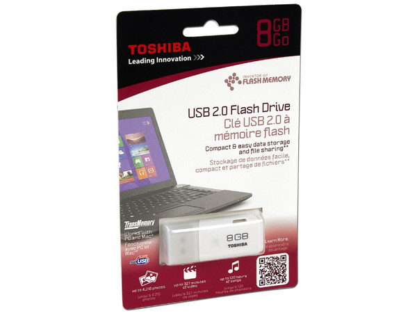 Unidad Flash USB 2.0 Toshiba de 8 GB.