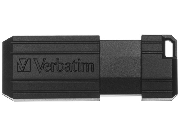 Unidad Flash USB 2.0 Verbatim PinStripe de 128GB. Color Negro.