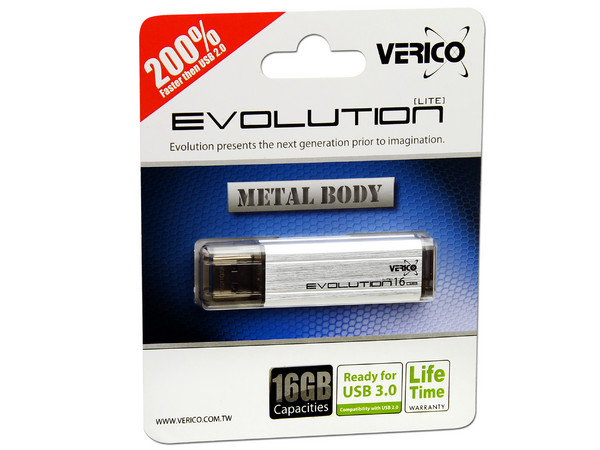 Unidad Flash USB 3.0 Verico Evolution lite de 16GB. Color Plata