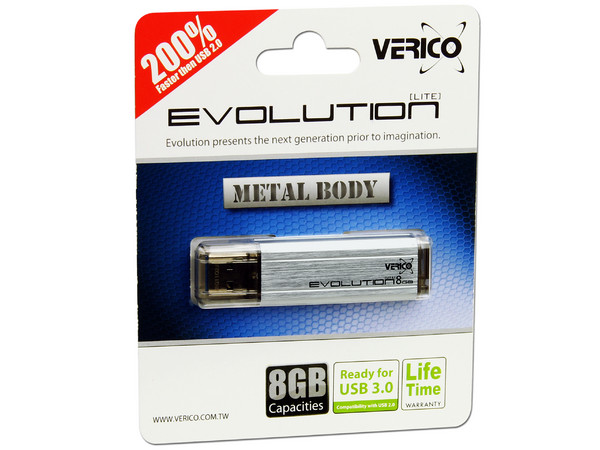 Unidad Flash USB 3.0 Verico Evolution lite de 8GB. Color Gris 