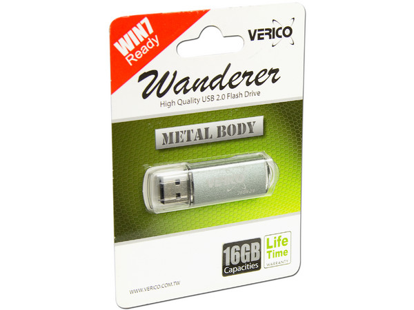 Unidad Flash USB 2.0 Verico Wanderer de 16GB. Color Gris