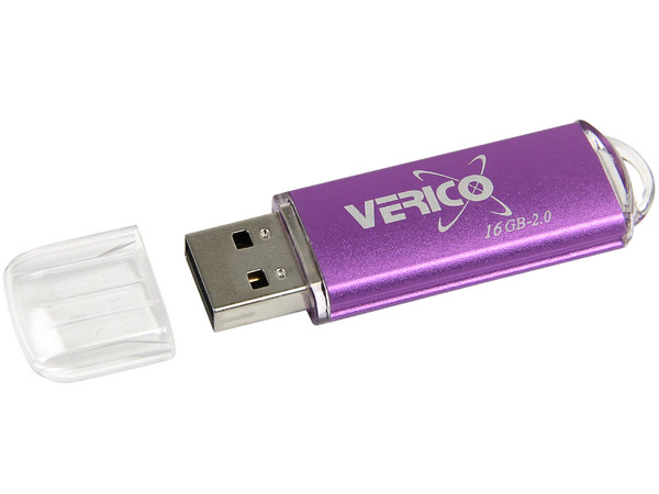 Unidad Flash USB 2.0 Verico Wanderer de 16GB. Color Morada