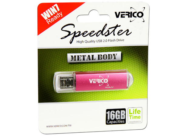 Unidad Flash USB 2.0 Verico Speedster de 16GB. Color Rosa