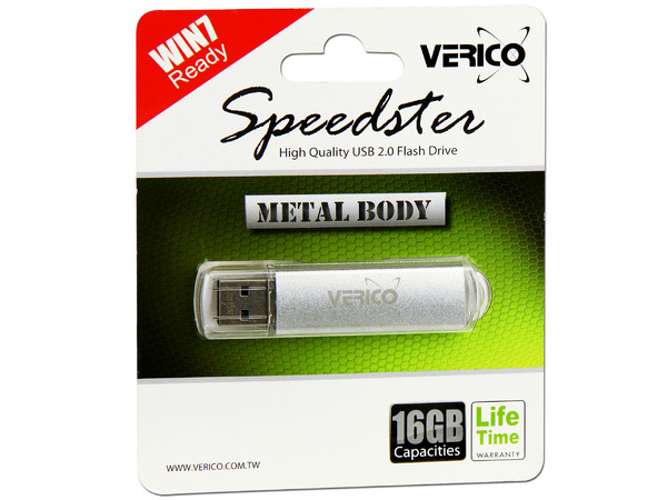 Unidad Flash USB 2.0 Verico Speedster de 16GB. Color Plata