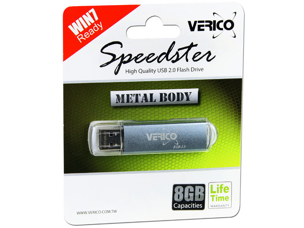 Unidad Flash USB 2.0 Verico Speedster de 8GB. Color Azul-Gris 