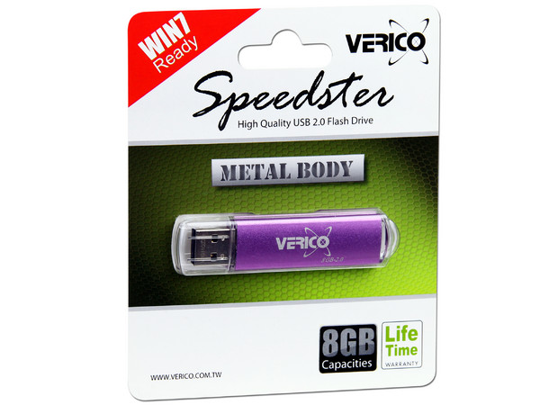 Unidad Flash USB 2.0 Verico Speedster de 8GB. Color Morada