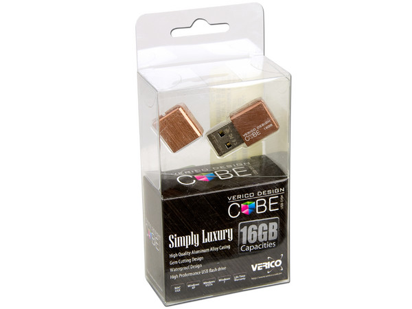 Unidad Flash USB 2.0 Verico Cube  de 16GB. Color Café