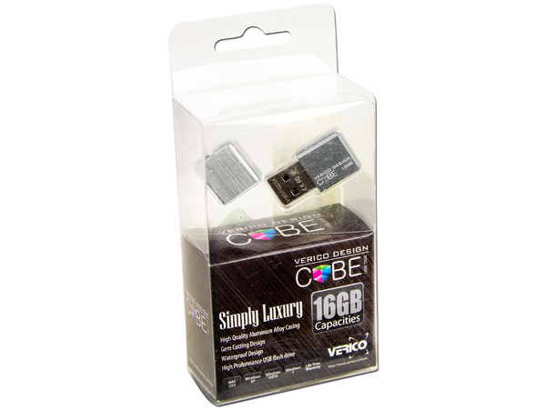 Unidad Flash USB 2.0 Verico Cube  de 16GB. Color Gris  