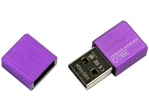 Unidad Flash USB 2.0 Verico Cube  de 4GB. Color Purpura