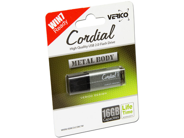 Unidad Flash USB 2.0 Verico Cordial de 16GB. Color Gris