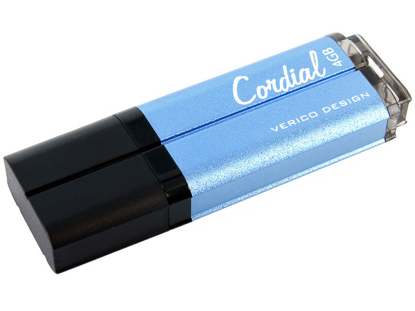 Unidad Flash USB 2.0 Verico Cordial de 4GB. Color Celeste