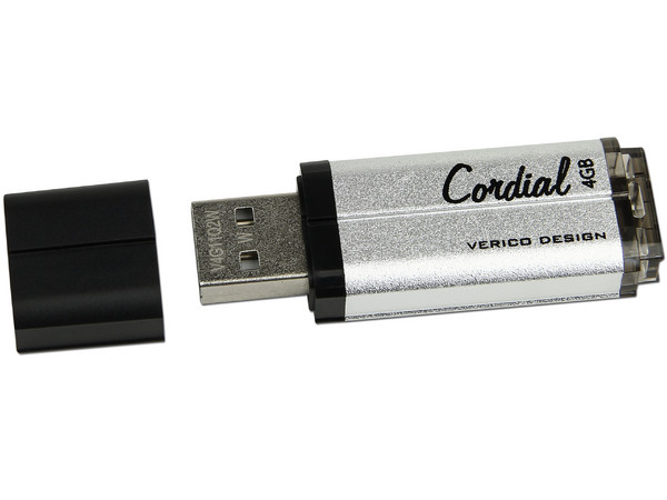 Unidad Flash USB 2.0 Verico Cordial de 4GB. Color Plata