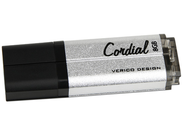 Unidad Flash USB 2.0 Verico Cordial de 8GB. Color Plata