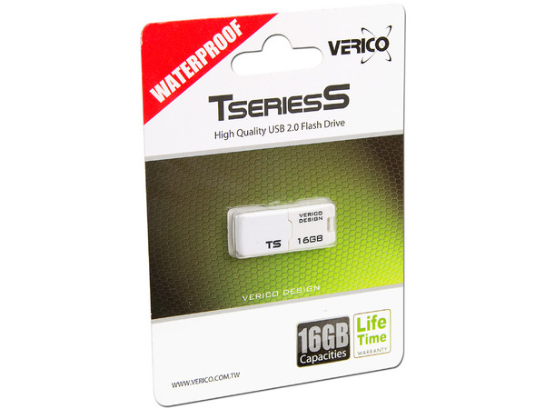 Unidad Flash USB 2.0 Verico TseriesS de 16GB. Color Blanca