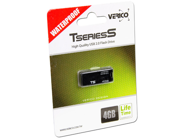 Unidad Flash USB 2.0 Verico T series S de 4GB. Color Negra