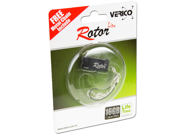 Unidad Flash USB 2.0 Verico Rotor Lite de 16GB. Color Negra