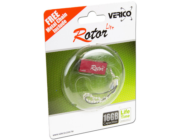 Unidad Flash USB 2.0 Verico Rotor Lite de 16GB. Color Roja