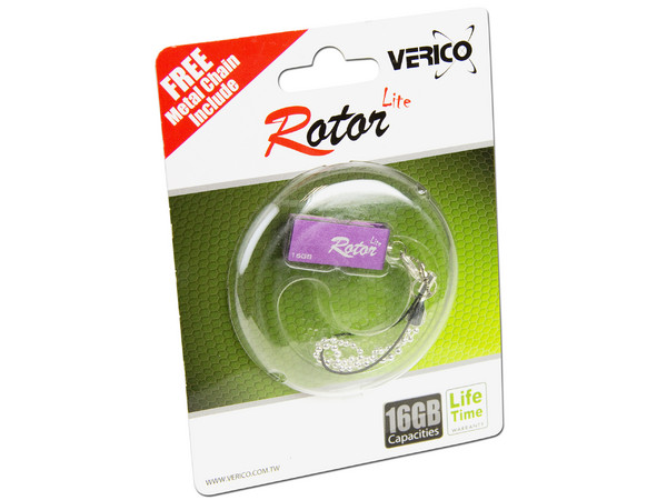 Unidad Flash USB 2.0 Verico Rotor Lite de 16GB. Color Morada