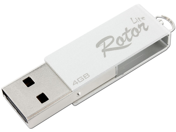 Unidad Flash USB 2.0 Verico Rotor Lite de 4GB. Color Plata