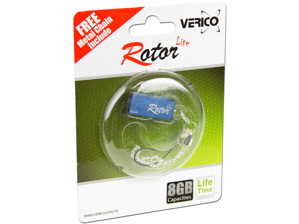 Unidad Flash USB 2.0 Verico Rotor Lite de 8GB. Color Azul