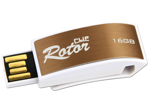 Unidad Flash USB 2.0 Verico Clip Rotor de 16GB. Color Café